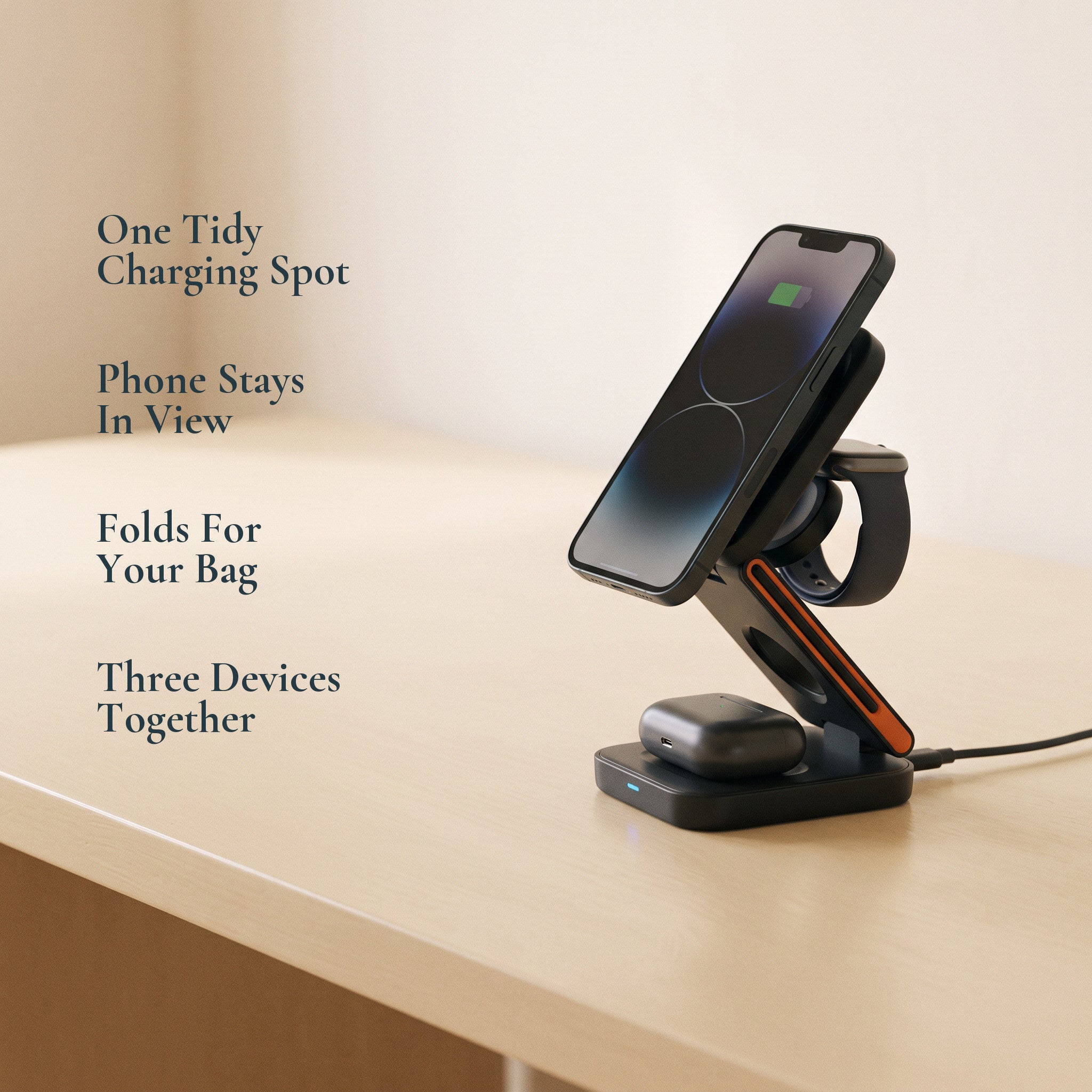 Three devices on one charging station
