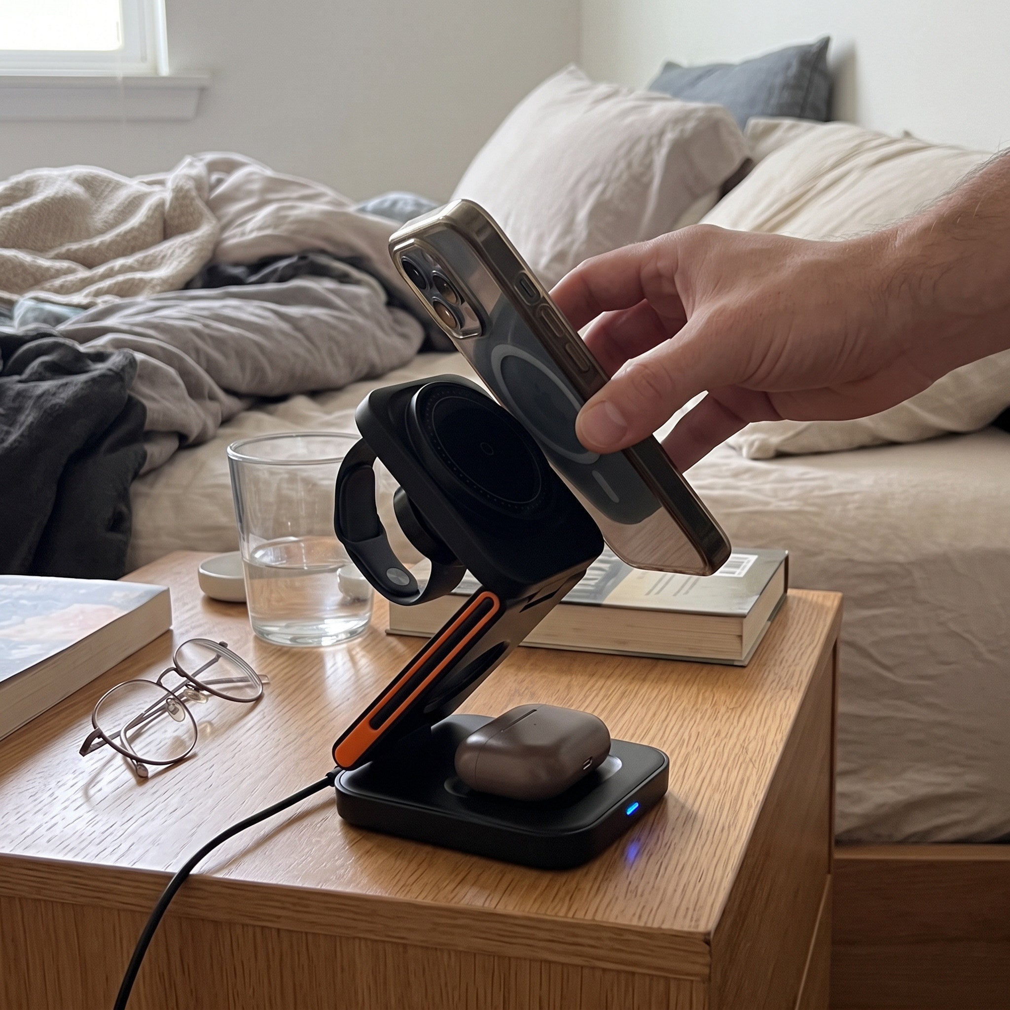 Charging station in an everyday home or travel setting 1