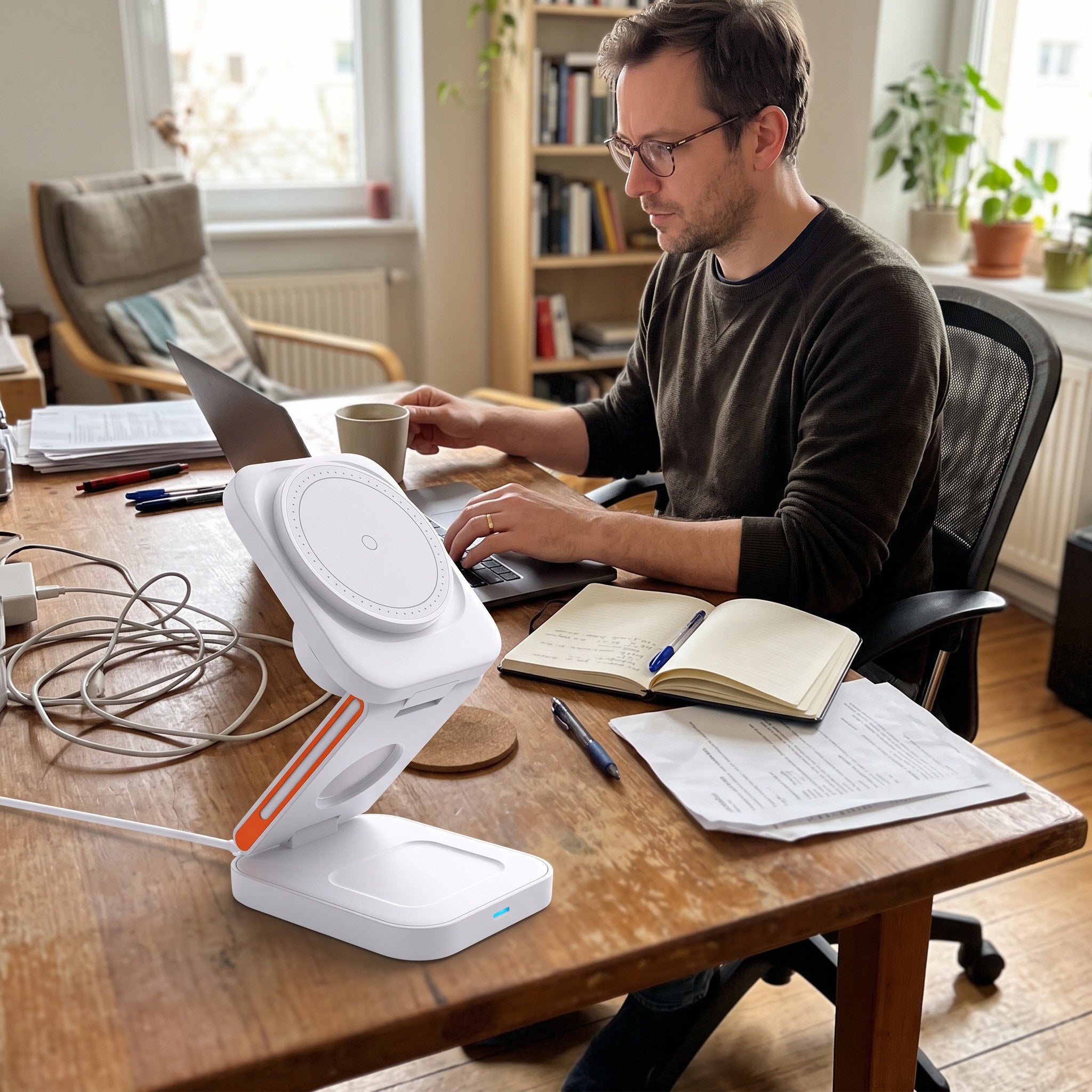 Charging station in an everyday home or travel setting 10